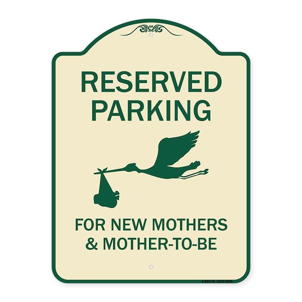 Signmission Designer Series-Reserved Parking For New Mothers & Mothers To-be, 24" x 18", TG-1824-9905 A-DES-TG-1824-9905 - main
